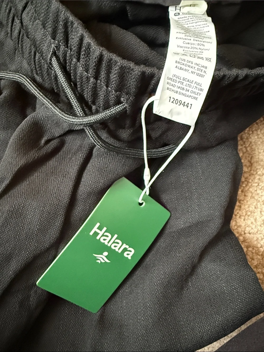 HALARA Black Wide-Leg Drawstring Pants - Picture 3 of 3